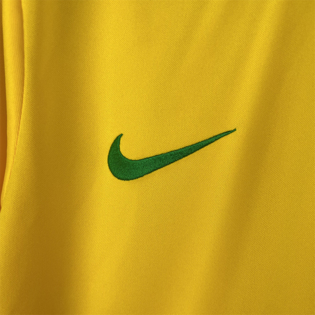 Camisa Brasil 1998 Torcedor Manga Longa Retrô Home