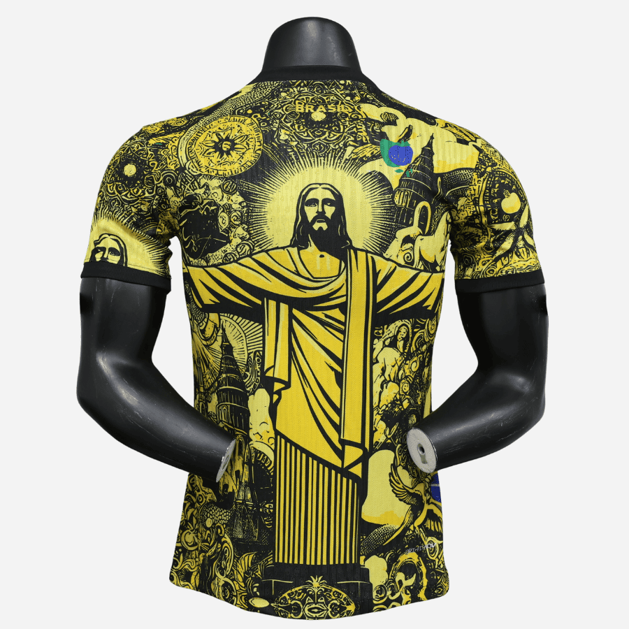 Camisa Brasil Especial Cristo Redentor em Amarelo - Versão Jogador
