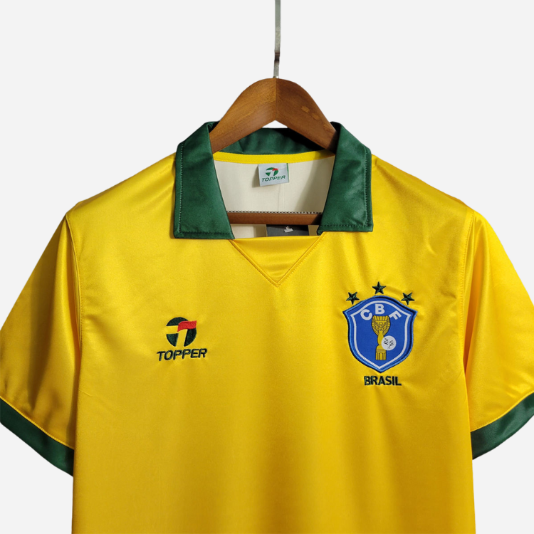 Camisa Brasil Topper 1988/90 Torcedor Retrô Home