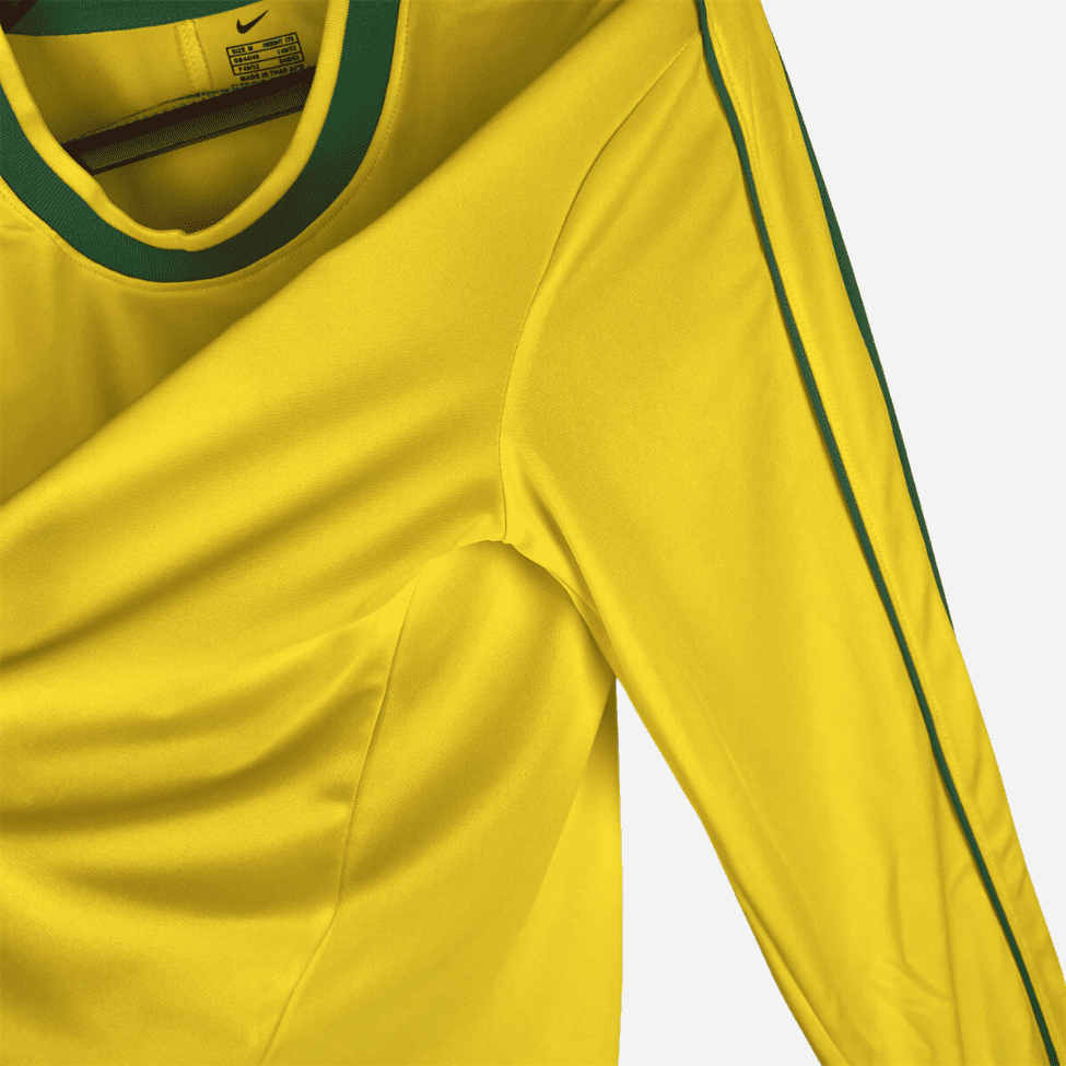 Camisa Brasil 1998 Torcedor Manga Longa Retrô Home