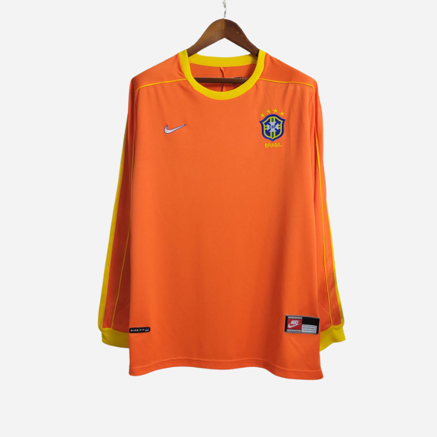 Camisa de Goleiro do Brasil 1998 Torcedor Manga Longa Retrô