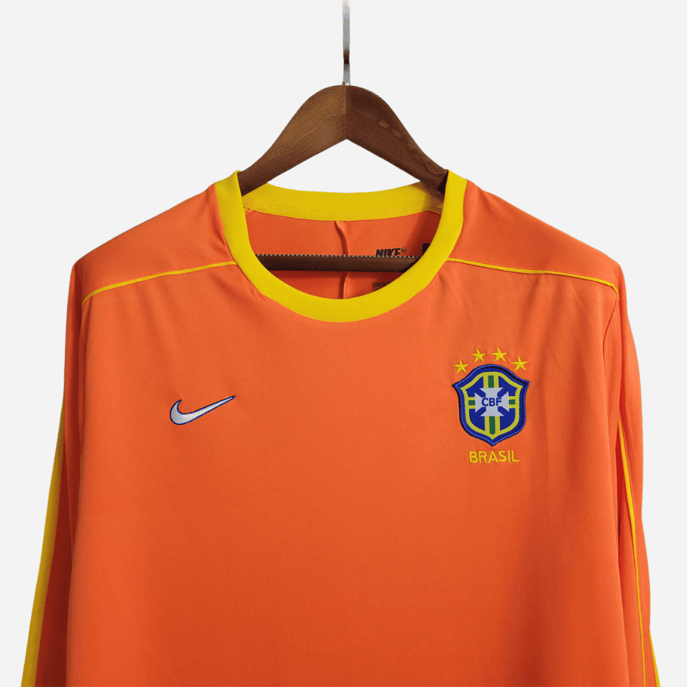 Camisa de Goleiro do Brasil 1998 Torcedor Manga Longa Retrô