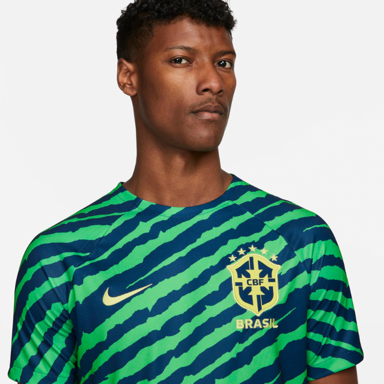 Camisa Seleção Brasileira Pré-Jogo 2022 Torcedor Verde e Azul