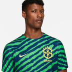 Camisa Seleção Brasileira Pré-Jogo 2022 Torcedor Verde e Azul