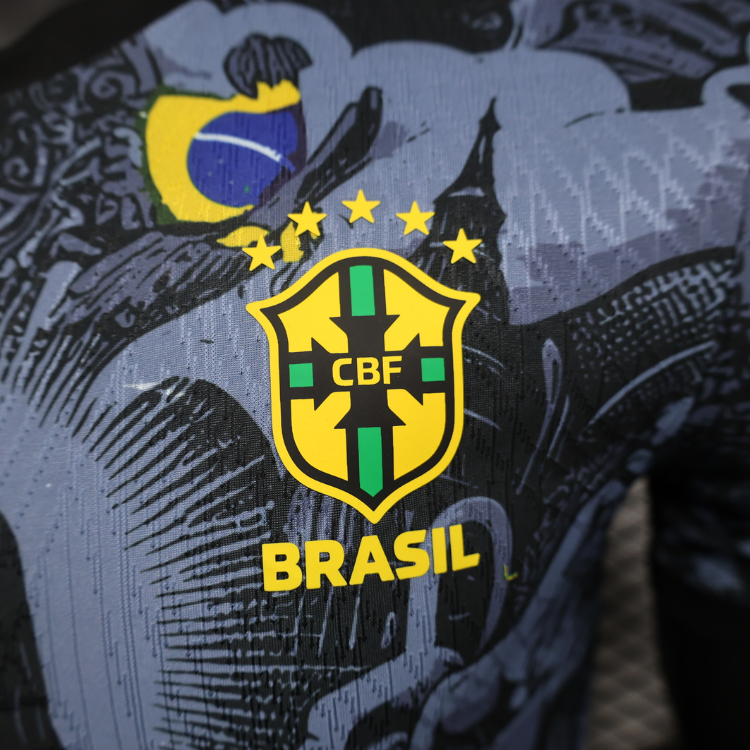 Camisa Brasil Especial Cristo Redentor em azul - Versão Jogador