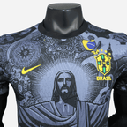 Camisa Brasil Especial Cristo Redentor em azul - Versão Jogador
