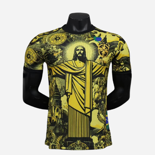 Camisa Brasil Especial Cristo Redentor em Amarelo - Versão Jogador
