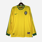 Camisa Brasil 1998 Torcedor Manga Longa Retrô Home